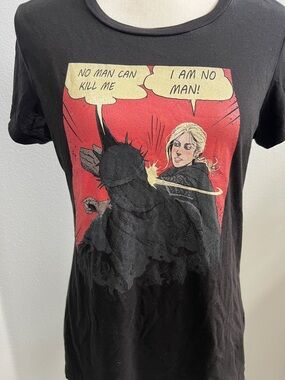 District Made Women's Black Short-Sleeve Graphic Tee with Comic Print